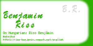 benjamin riss business card